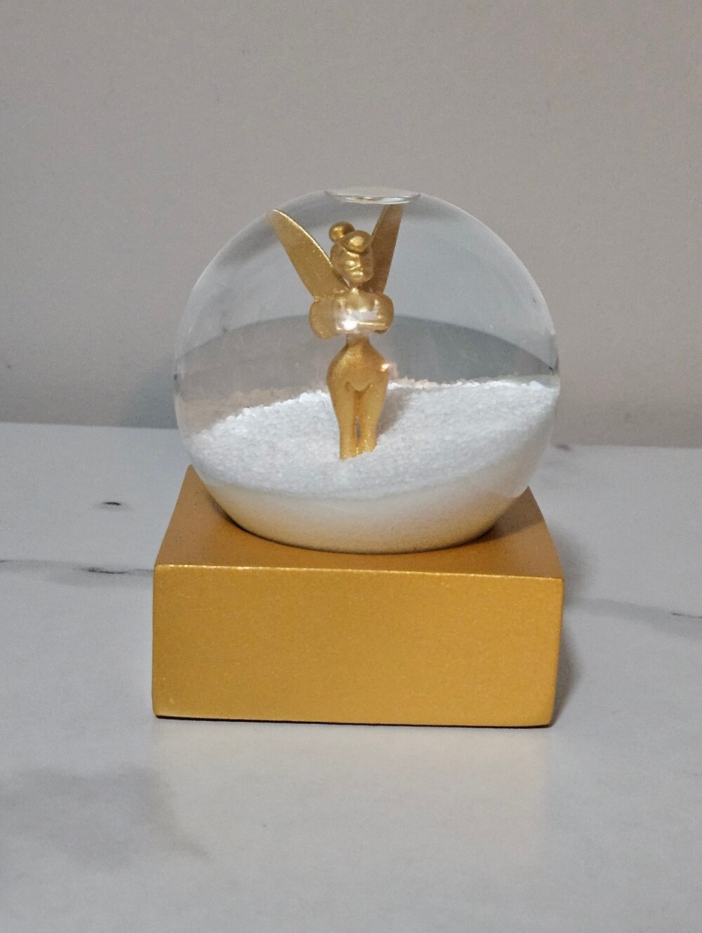 Disney Christmas Holiday Icy Winter Mini Gold Tinker Bell Snowglobe